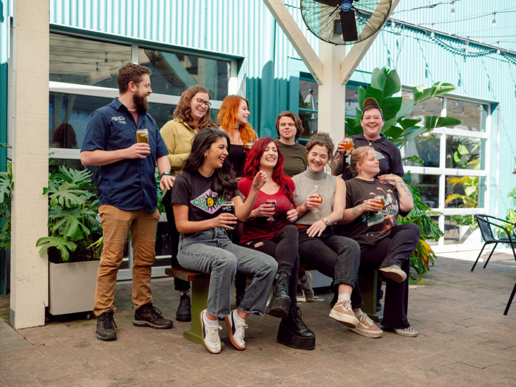 9 people that are a part of the Miel Brewery team