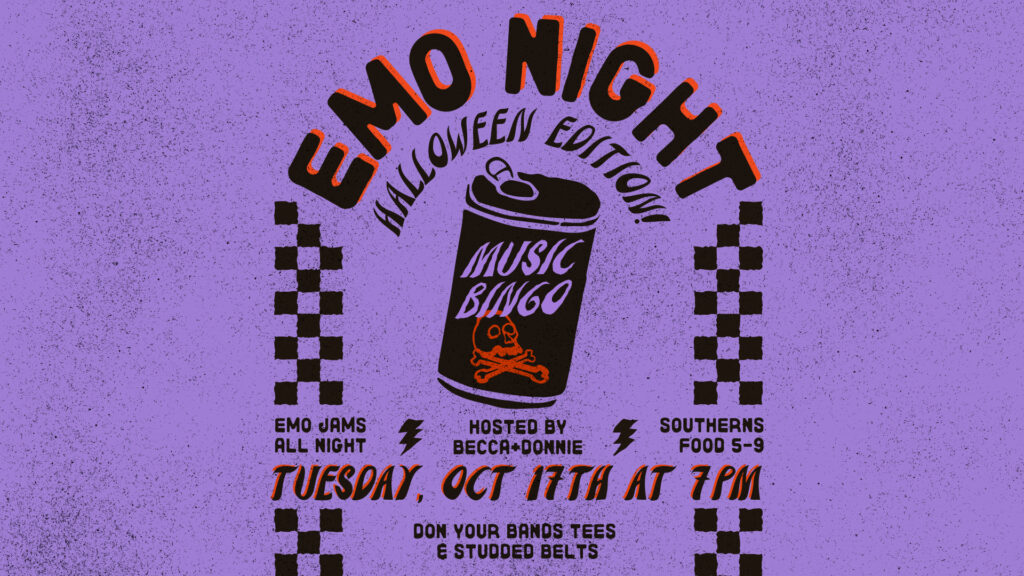 Poster for Emo Music Bingo