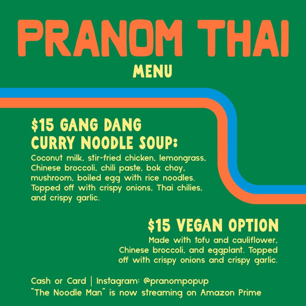 Pranom Thai menu at Miel Brewery