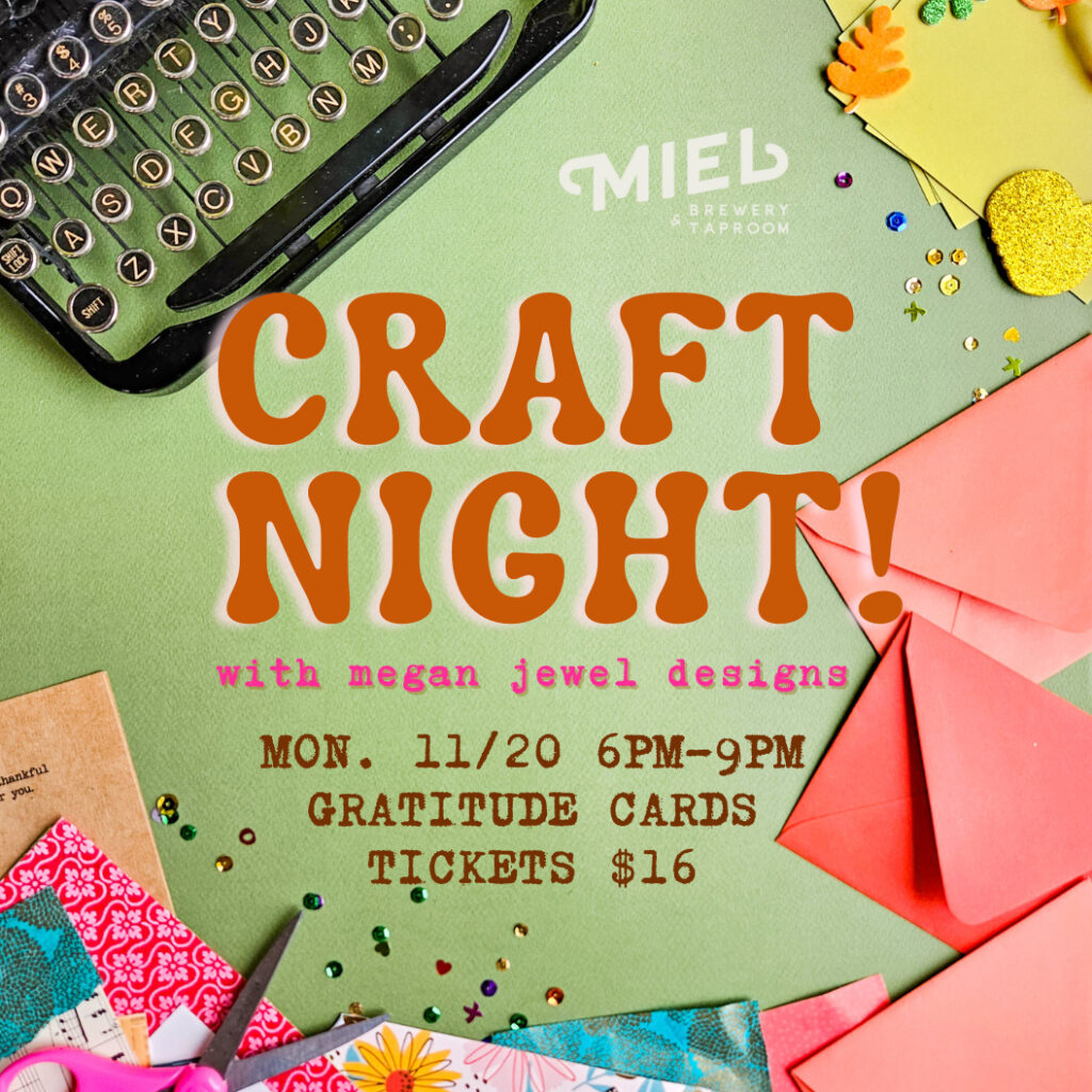 Craft Night! DIY Gratitude Cards with Megan Jewel Designs Square event flyer