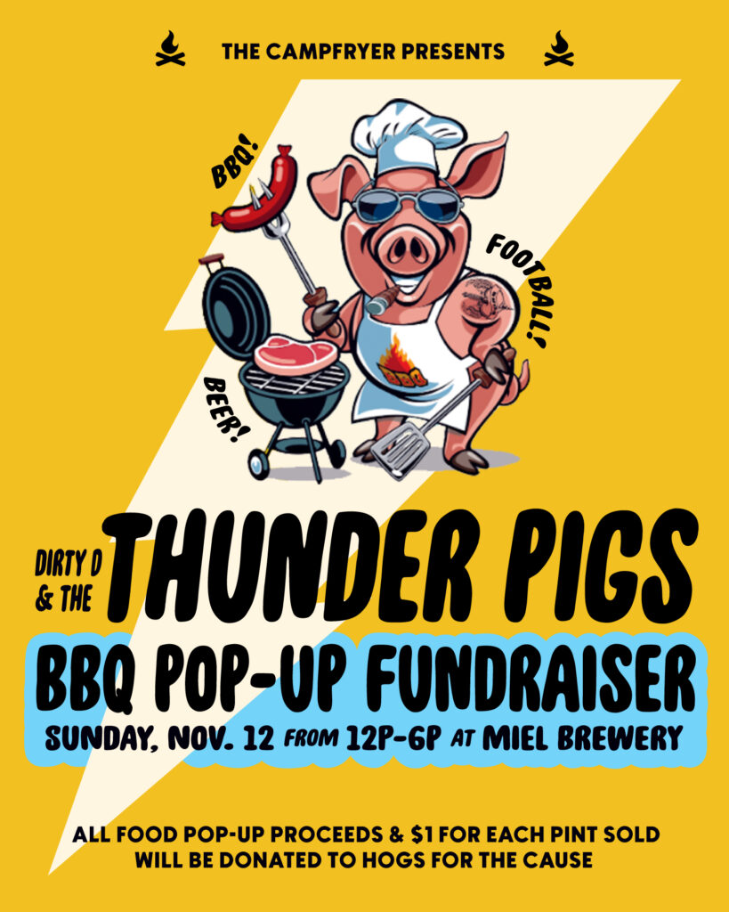 Dirty D & the Thunder Pigs BBQ pop-up flyer