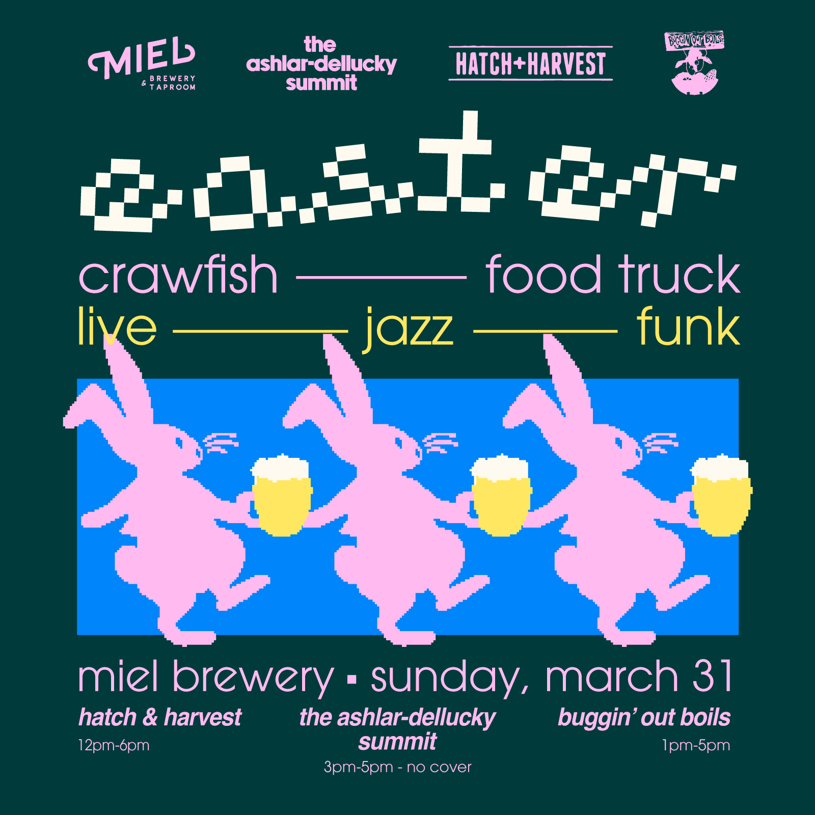 Easter Sunday: Crawfish, Live Music, & Hatch+Harvest square flyer