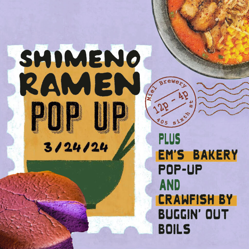 Shimeno Ramen + Em’s Bakery Japanese Cheesecakes Pop-up March 24 square flyer