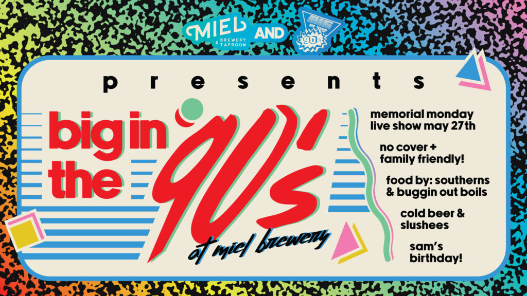 Big In the 90s Band + Southerns + Crawfish on Memorial Monday vertical flyer