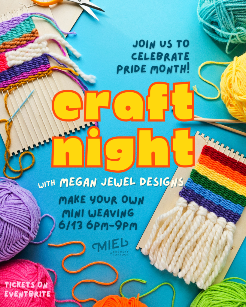Craft Night: Mini Weavings with Megan Jewel vertical flyer