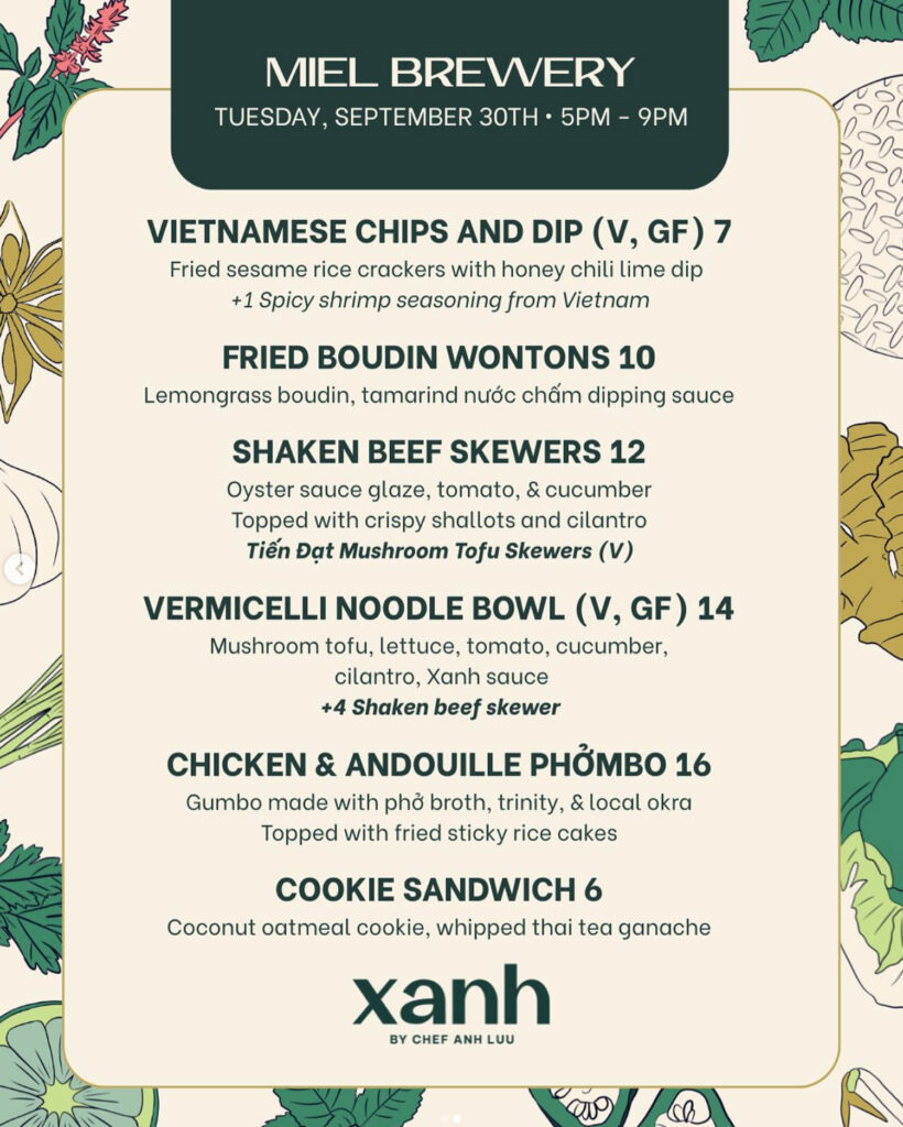 Xanh Vietnamese Street Food Pop-Up Menu_093025