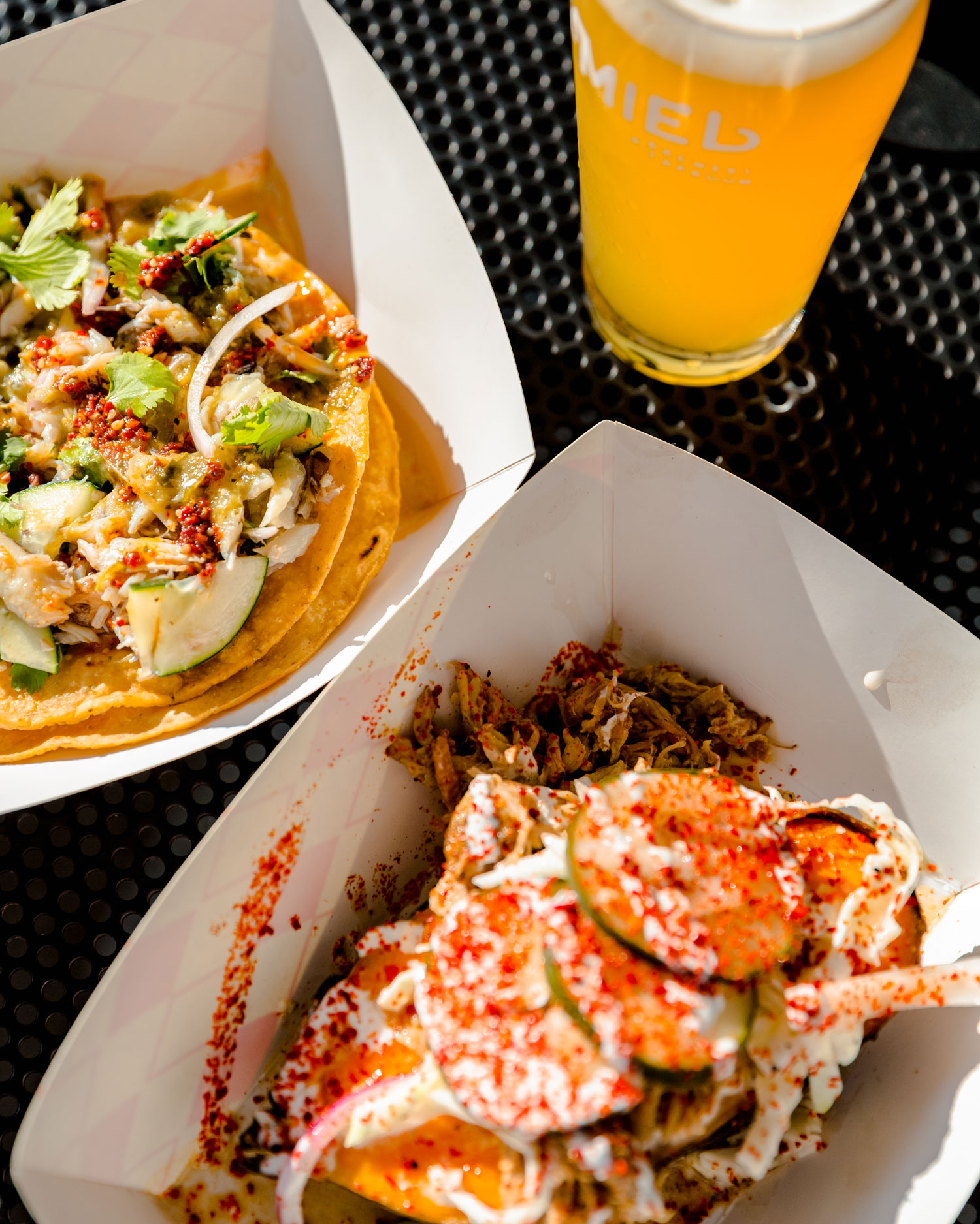 Los Crudos cevice and bbq at Miel Brewery