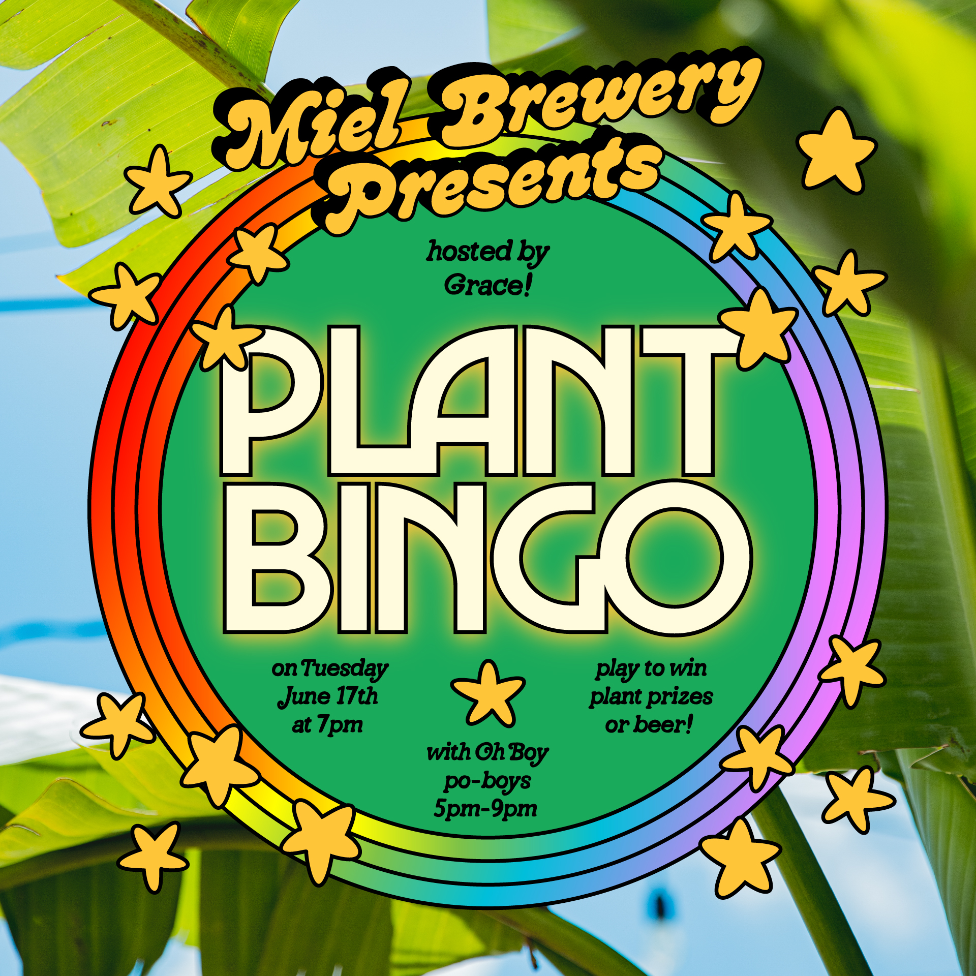 Plant Bingo at Miel Brewery for Pride flyer