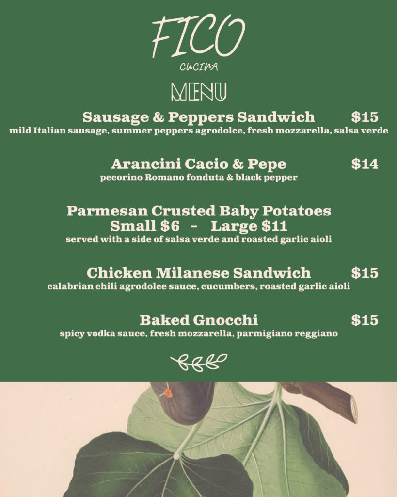 Fico cucina sample menu food at Miel.jpg