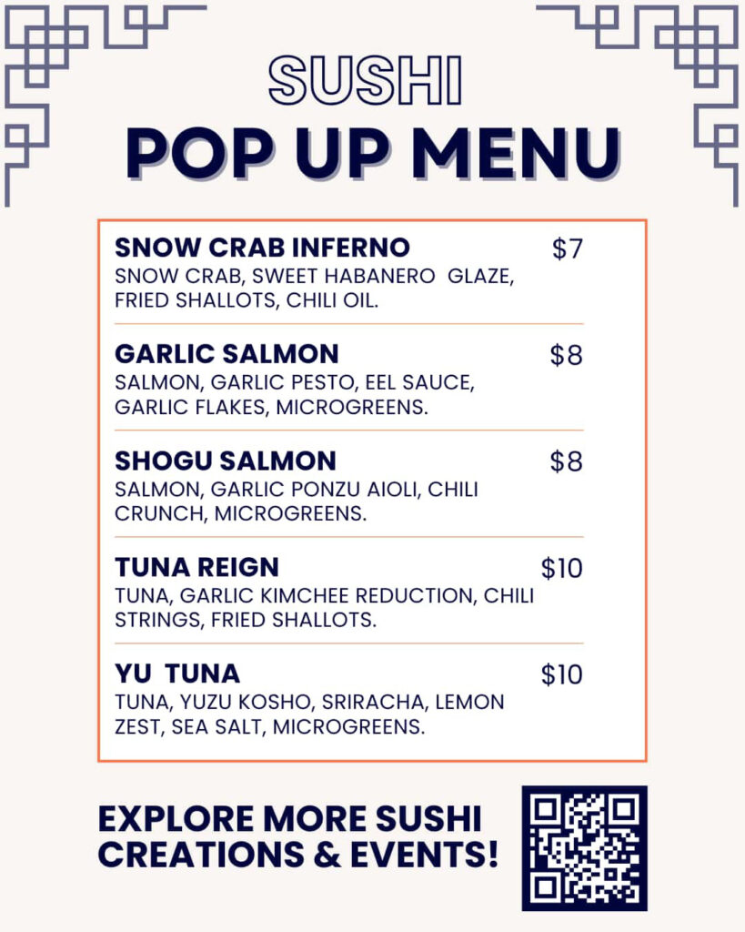 Eyes Eat Sushi menu at Miel