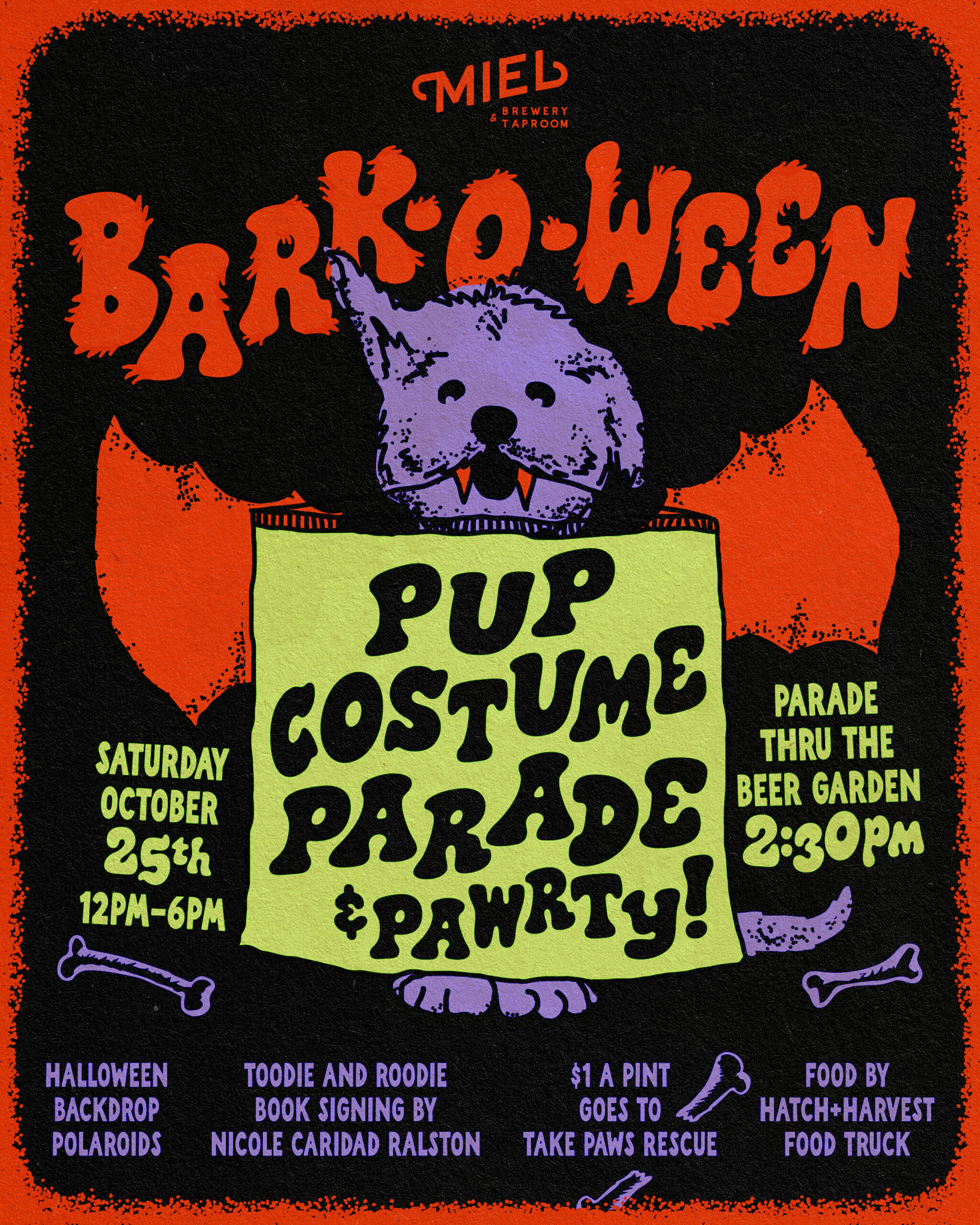 Bark-O-Ween: Doggy Costume Party at Miel brewery flyer