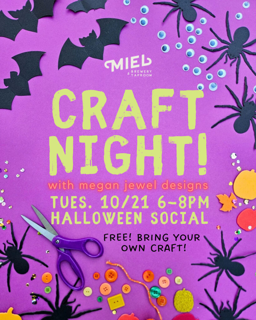 Craft Night: Halloween Social flyer 2025