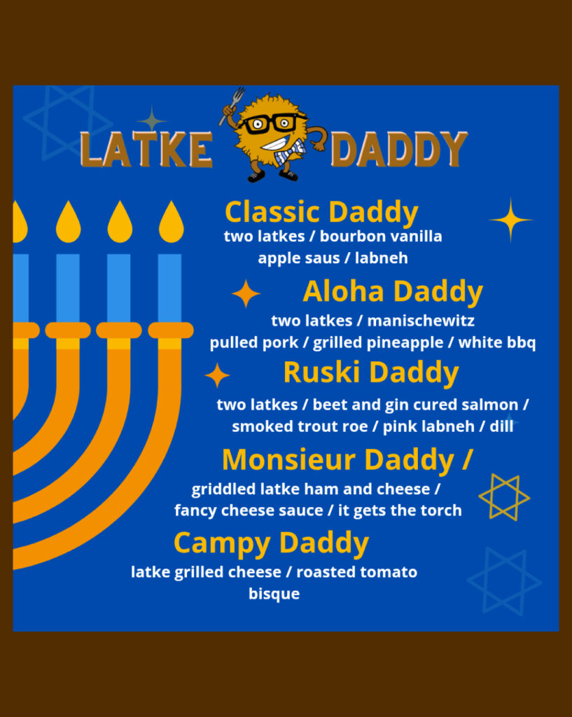 Holiday Food Drive with Latke Daddy Pop-up menu