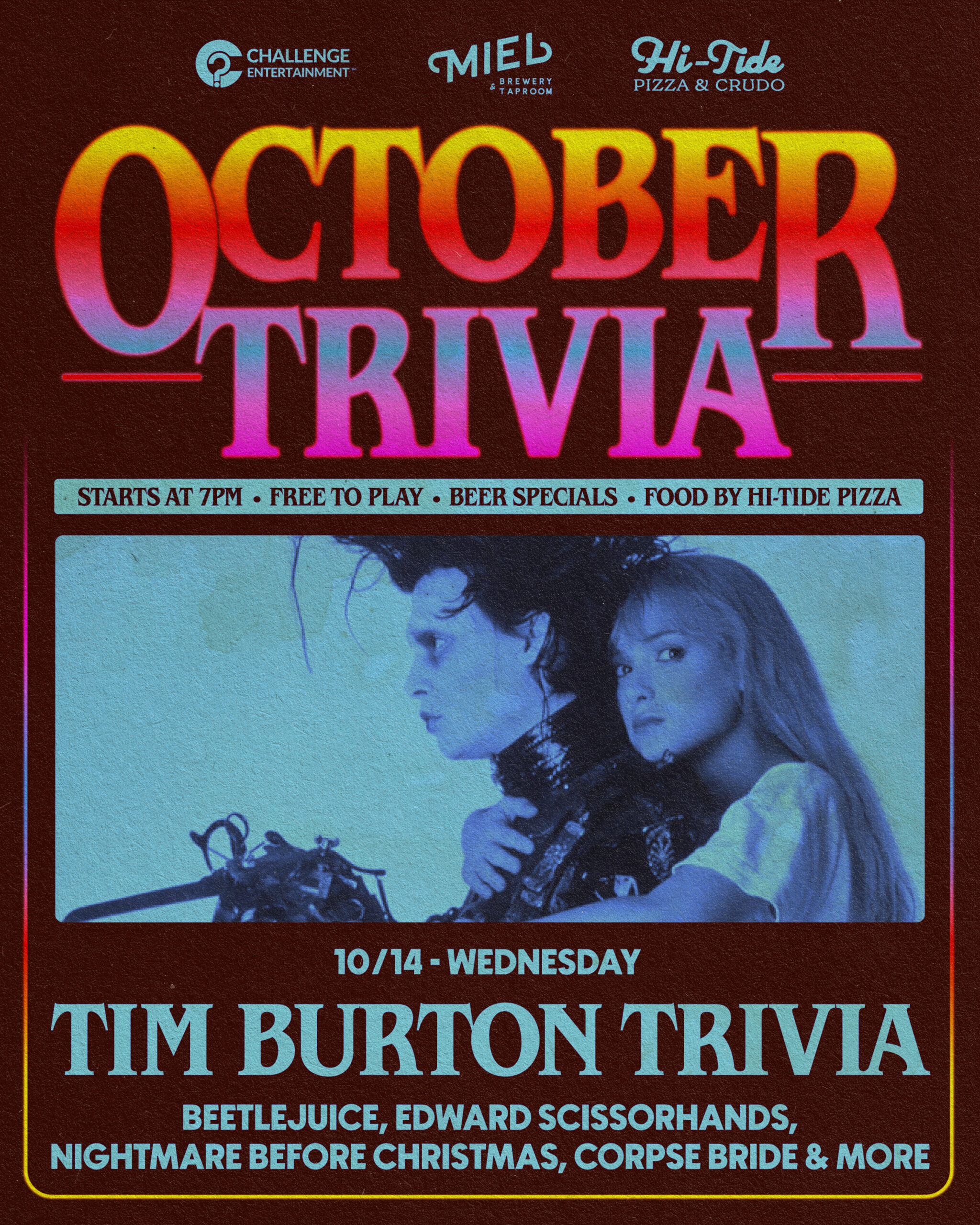 Tim Burton Movie Trivia at Miel Brewery