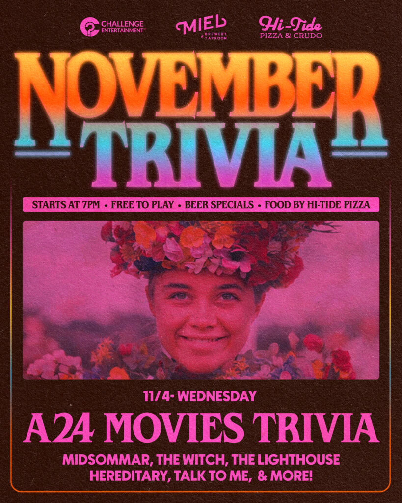 A24 movie trivia at Miel Brewery
