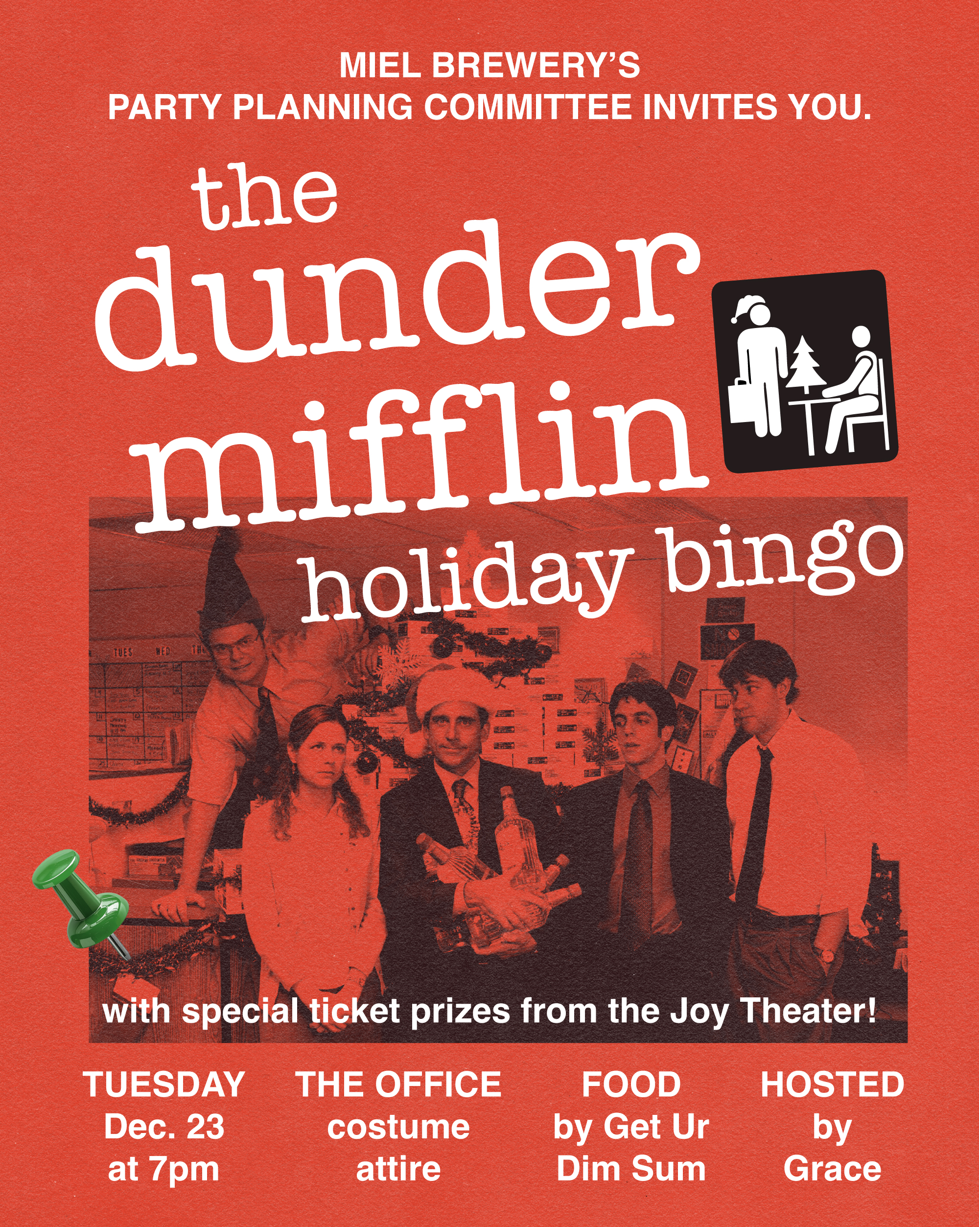 The Dunder Mifflin Holiday Bingo flyer