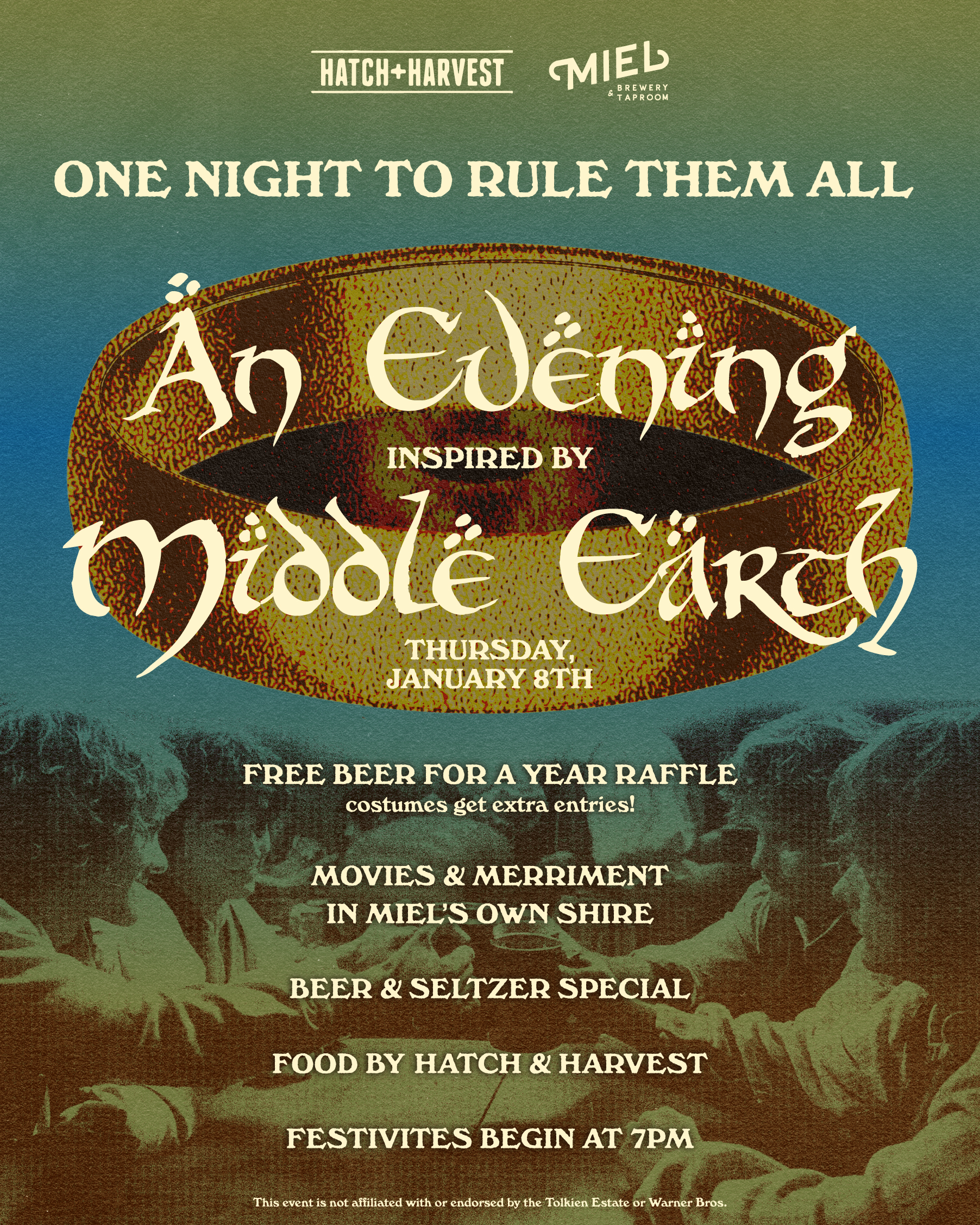 One Night to Rule Them All: An Evening in Middle-Earth at Miel flyer