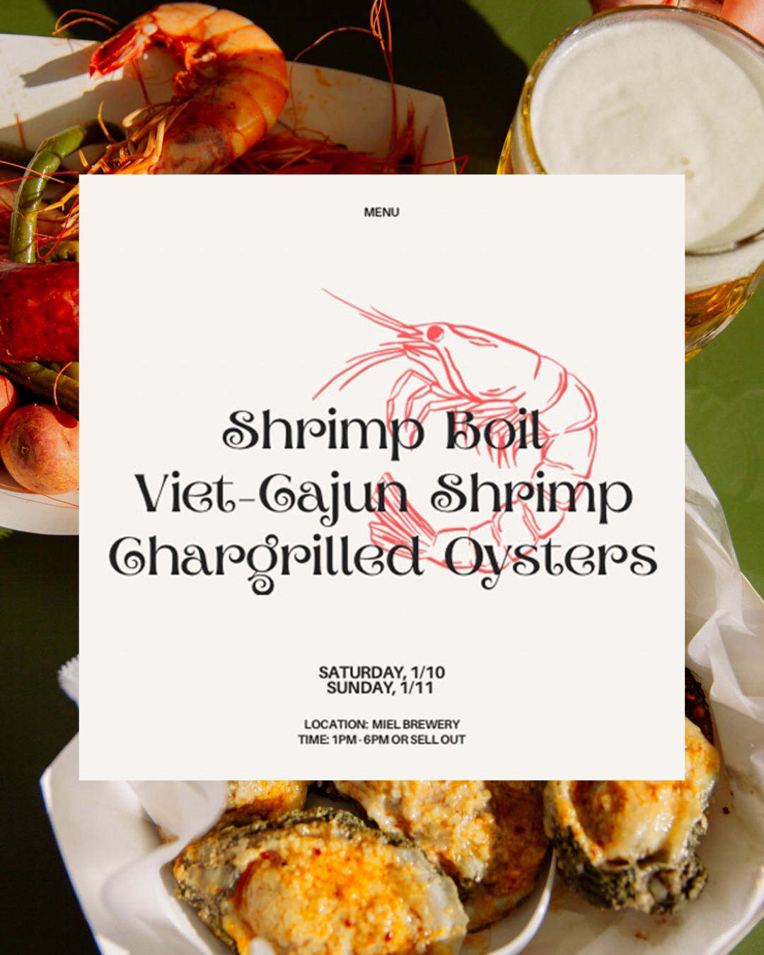 buggin out boils January 10 menu