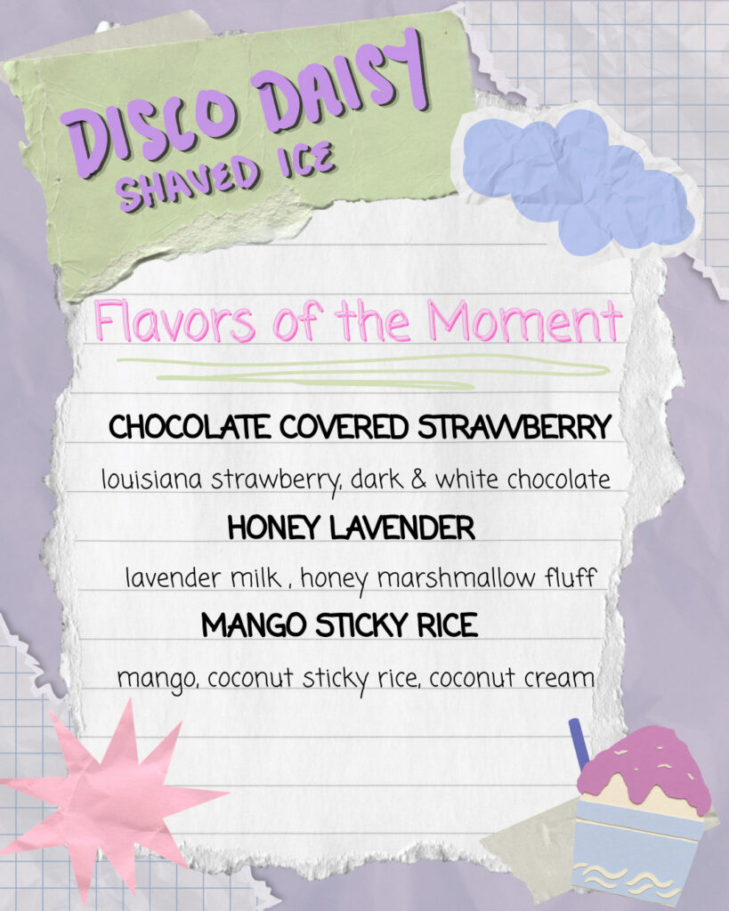 Disco Daisy menu