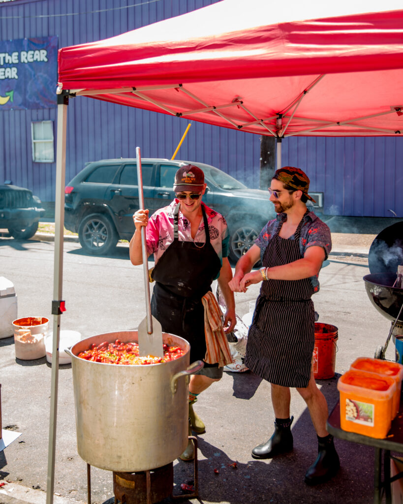 buggin out boils at Miel set up with Casey and Jessie
