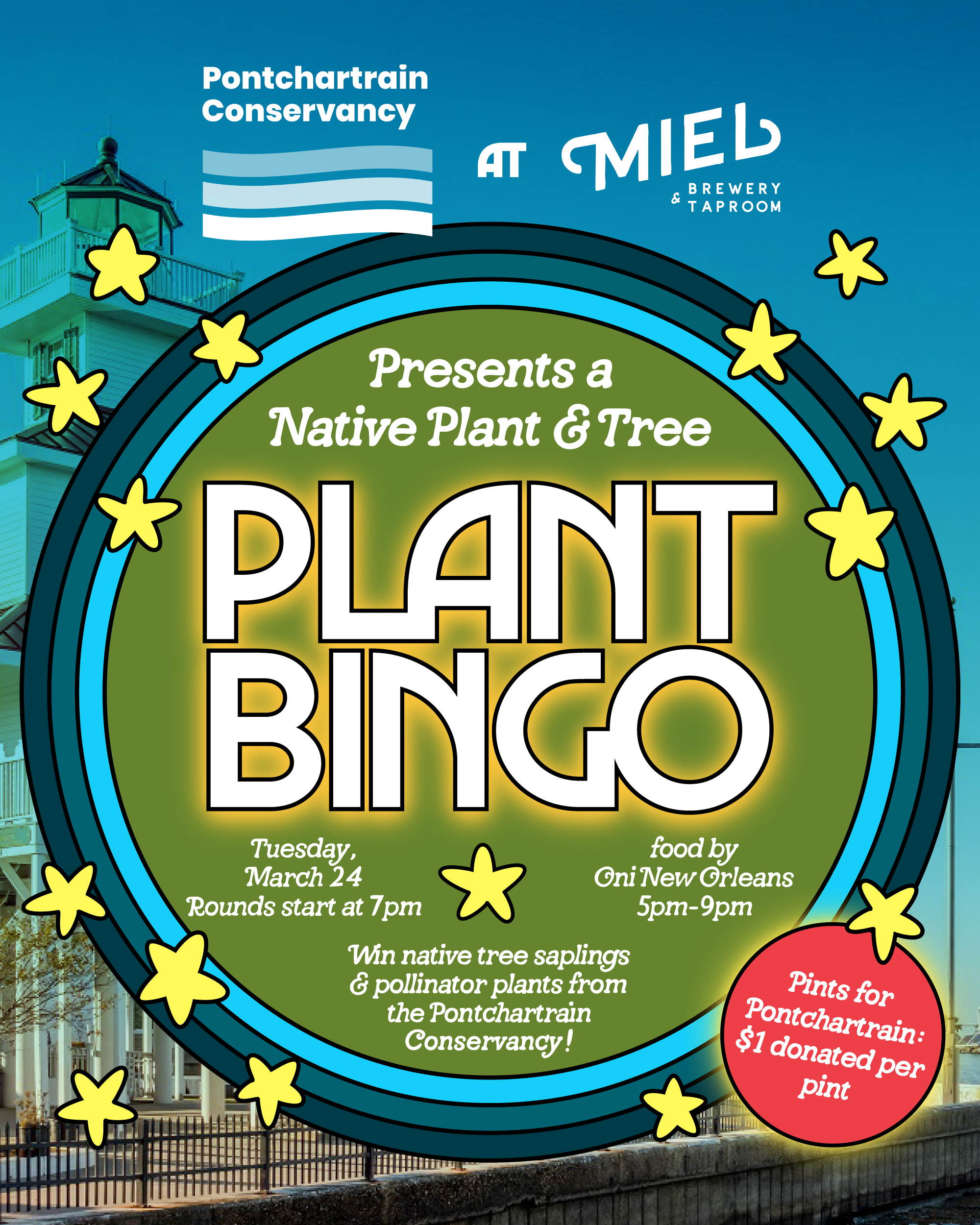Plant Bingo with Pontchartrain Conservancy at Miel Brewery flyer