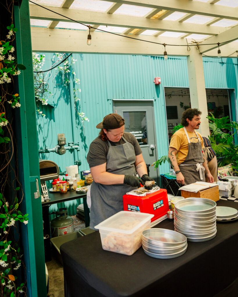 Apres vous oysters at Miel brewery set up