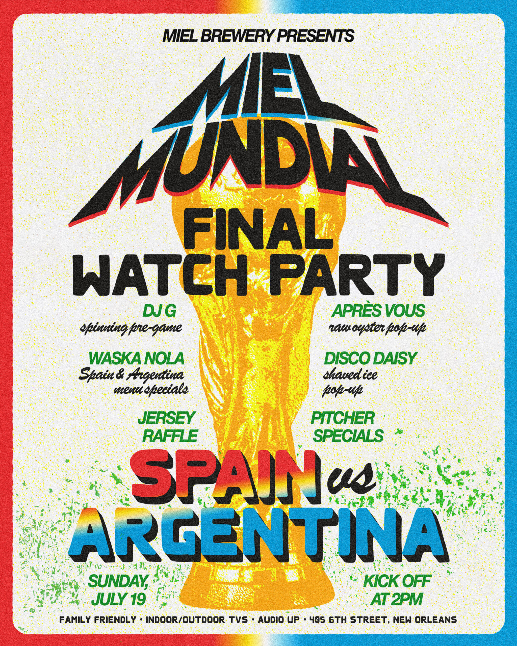 WORLD CUP FINAL WATCH PARTY at Miel Brewery