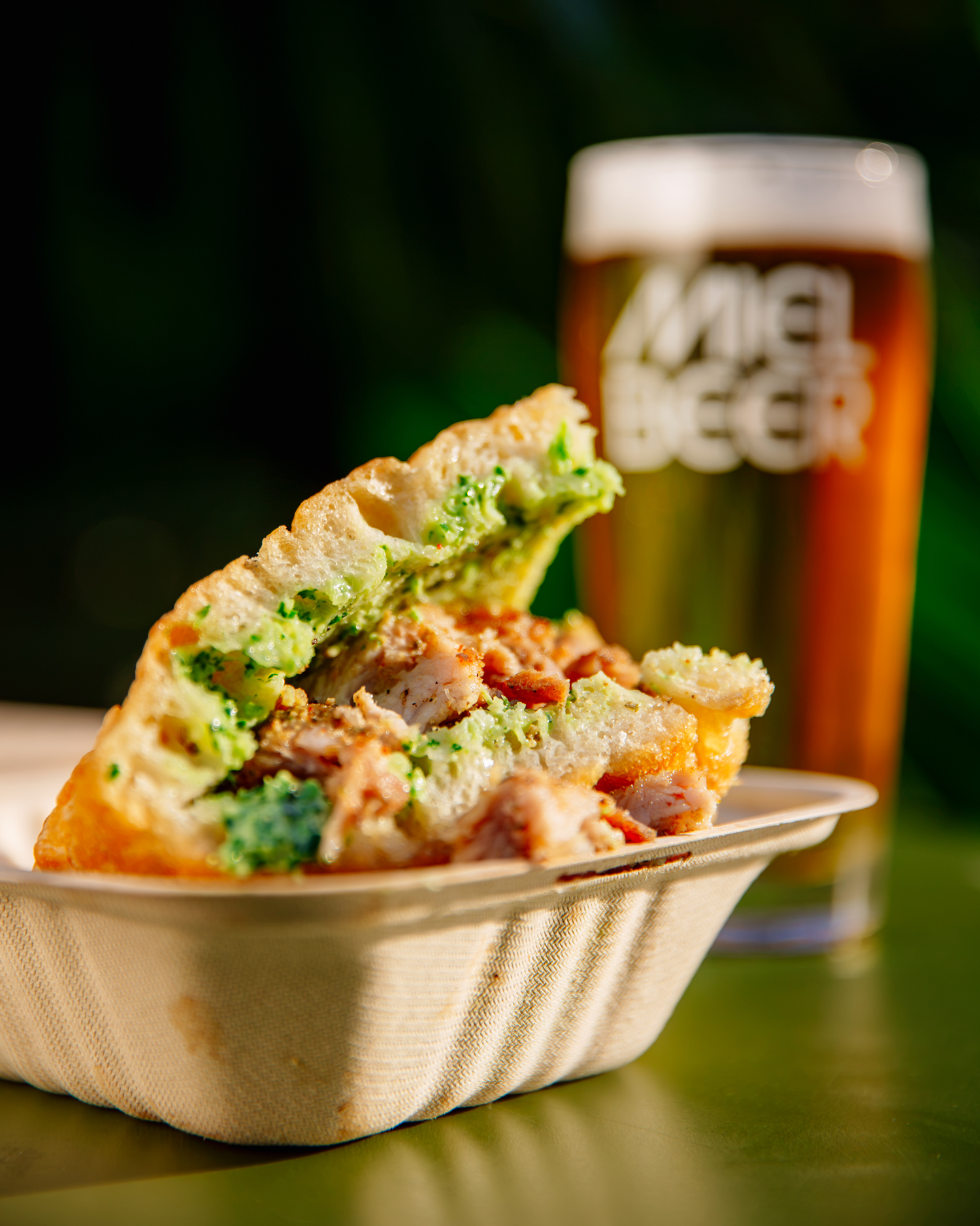 Porchettaboudit at Miel Brewery close up