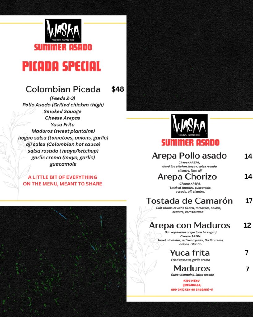 COLOMBIA V GHANA WATCH PARTY AT MIEL waska menu