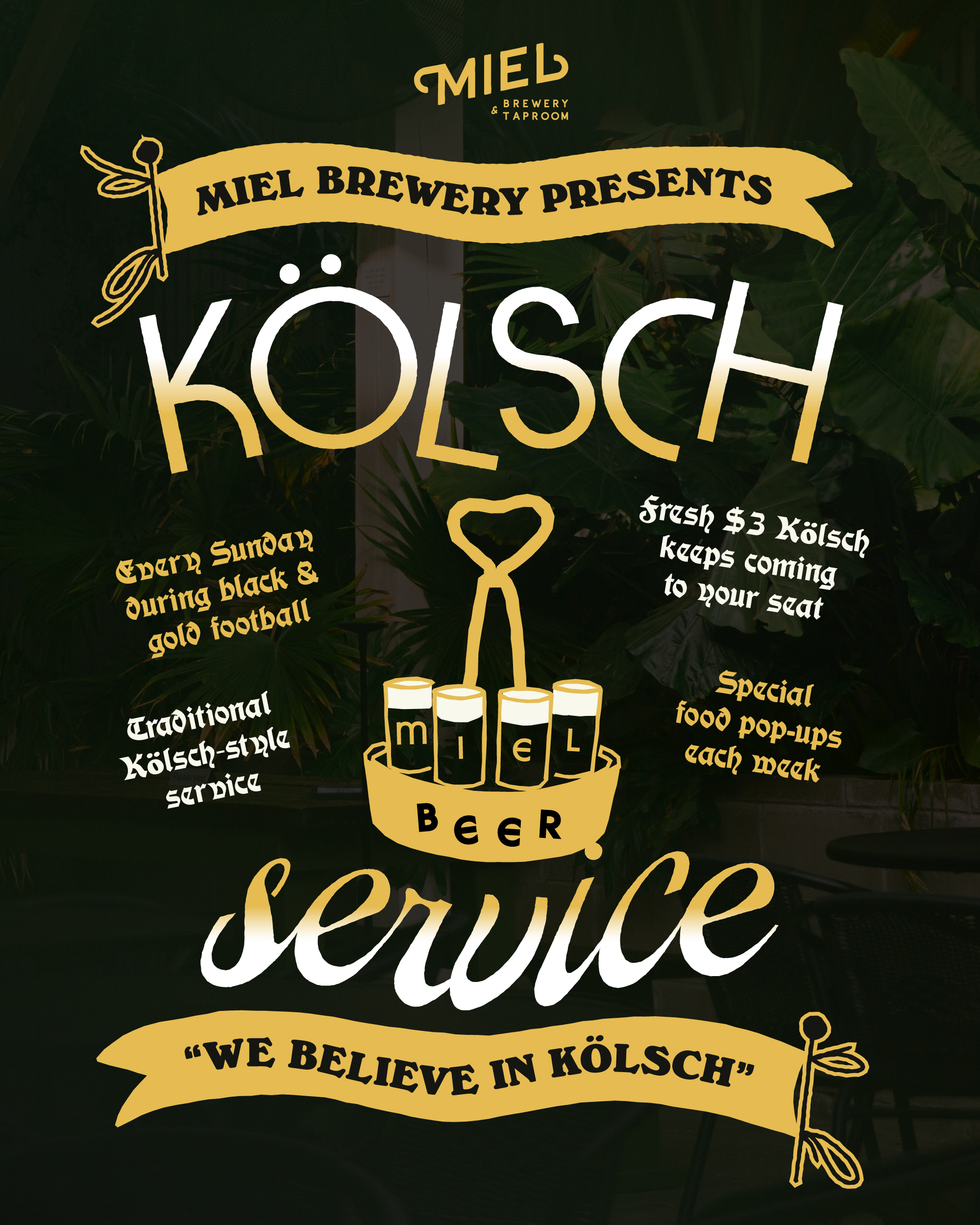 Kölsch Service For Saints Game Day at Miel Brewery